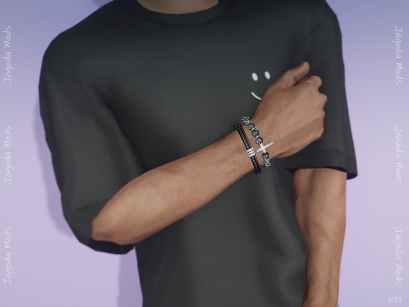 #33- Bracelet for the right wrist with a cross