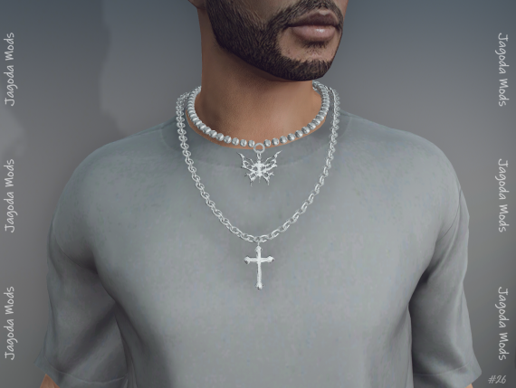 #26- Necklace with a butterfly and a cross
